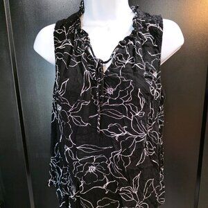 Bobeau Black & White Top Sz L